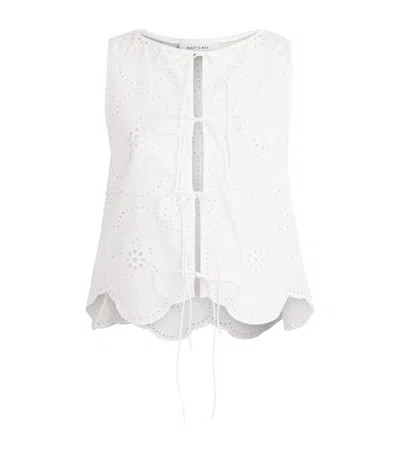 Matteau Broderie Anglais Sleeveless Blouse In White