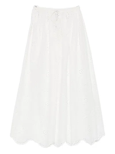 MATTEAU BRODERIE-DETAIL MIDI SKIRT