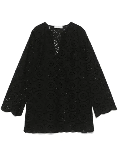 Matteau Broderie Mini Dress In Black