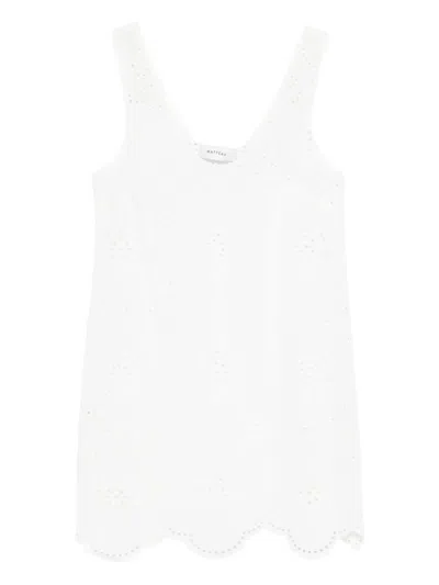 Matteau Broderie Tank Dress In Red