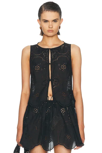 Matteau Broderie Tie Blouse In Black