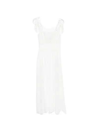Matteau Broderie-anglaise Apron Maxi Dress In White