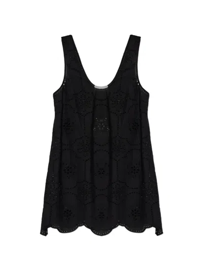Matteau Broderie-anglaise Mini Dress In Black
