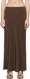 Matteau Brown Bias Elastic Maxi Skirt In Truffle
