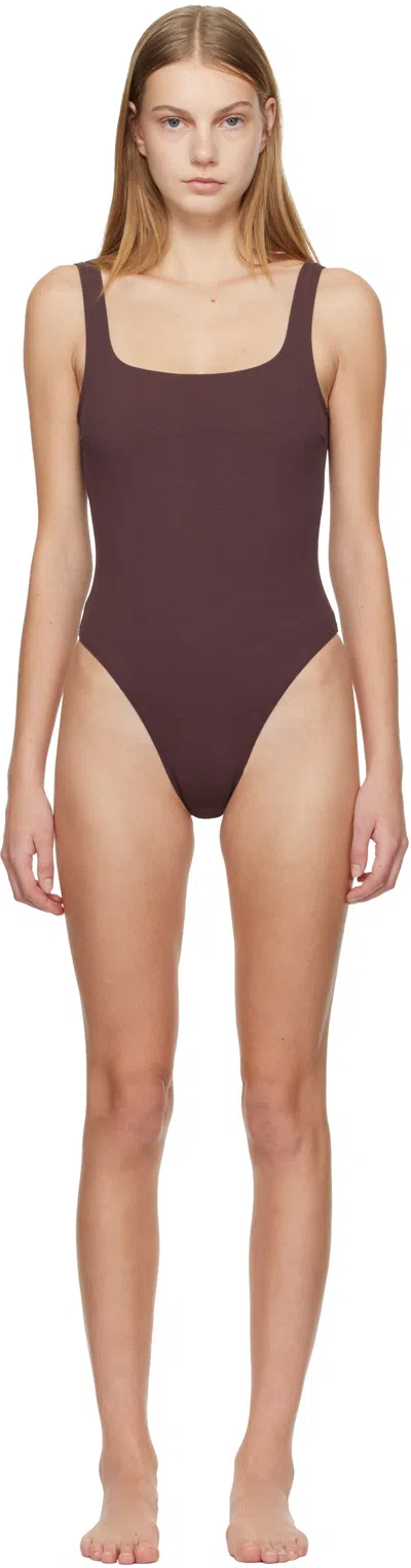 Matteau Burgundy Nineties Swimsuit In Brown
