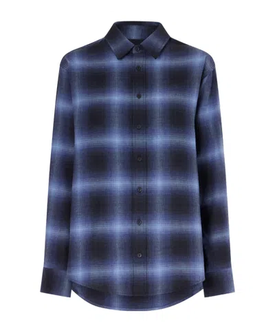 Matteau Checked Cotton-flannel Shirt In Blue