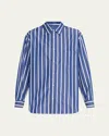 Matteau Classic Stripe Shirt - Bci Cotton In Blue