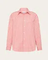 Matteau Pink Classic Stripe Shirt In Rose Stripe
