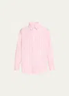 Matteau Classic Stripe Shirt - Bci Cotton In Pink