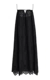 Matteau Cotton Broderie Anglaise Midi Dress In Black