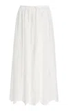 Matteau Cotton Broderie Anglaise Midi Skirt In White