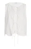 Matteau Cotton Broderie Anglaise Tie-front Top In White