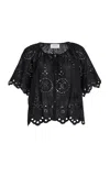 Matteau Cotton Broderie Anglaise Top In Black