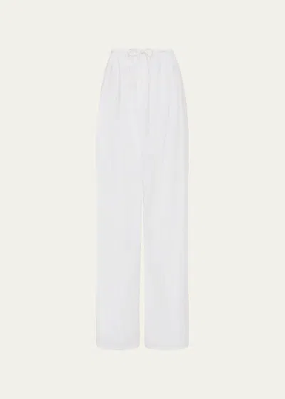 Matteau Cotton Drawstring Pants In White