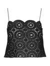 Matteau Broderie Anglasie Crop Camisole Top In Black