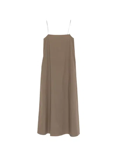 Matteau Cotton Long Dress In Brown