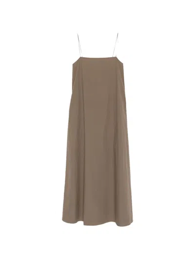 Matteau Cotton Long Dress In Brown