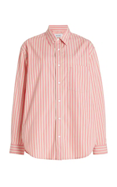 Matteau Cotton Shirt In White/pink