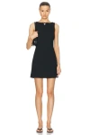 Matteau Stretch Wool Crepe Mini Dress In Black