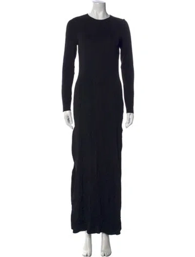 Pre-owned Matteau Crew Neck Long Dress In Black