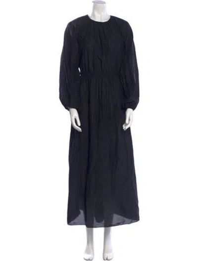 Pre-owned Matteau Crew Neck Long Dress In Black