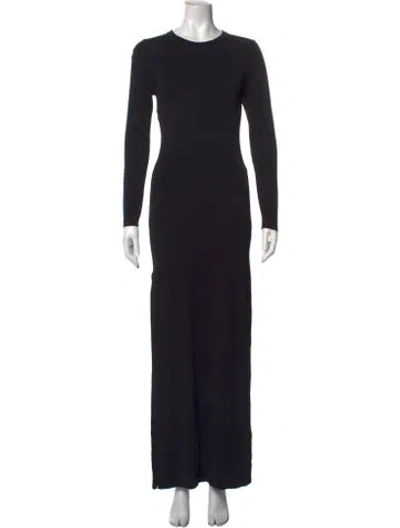 Pre-owned Matteau Crew Neck Long Dress In Black