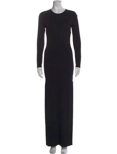Pre-owned Matteau Crew Neck Long Dress In Black