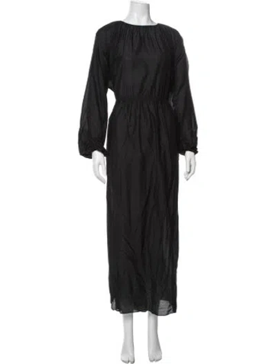 Pre-owned Matteau Crew Neck Long Dress In Black