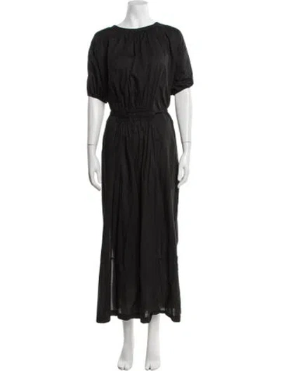 Pre-owned Matteau Crew Neck Long Dress In Black