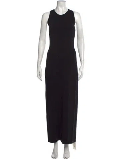 Pre-owned Matteau Crew Neck Long Dress W/ Tags In Black
