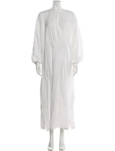 Pre-owned Matteau Crew Neck Long Dress In White