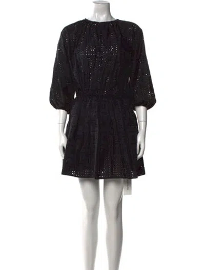 Pre-owned Matteau Crew Neck Mini Dress In Black