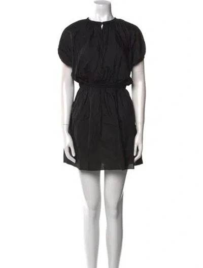 Pre-owned Matteau Crew Neck Mini Dress In Black