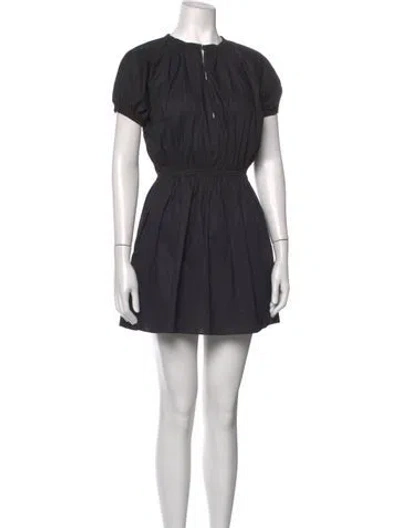 Pre-owned Matteau Crew Neck Mini Dress In Black