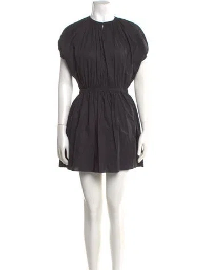 Pre-owned Matteau Crew Neck Mini Dress In Gray