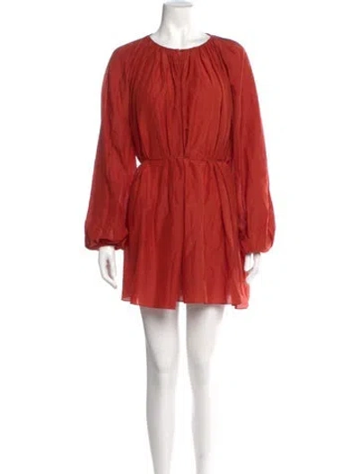 Pre-owned Matteau Crew Neck Mini Dress In Red