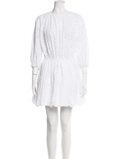 Pre-owned Matteau Crew Neck Mini Dress In White