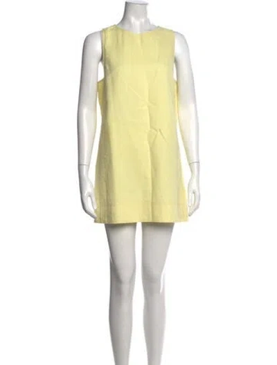 Pre-owned Matteau Crew Neck Mini Dress In Yellow