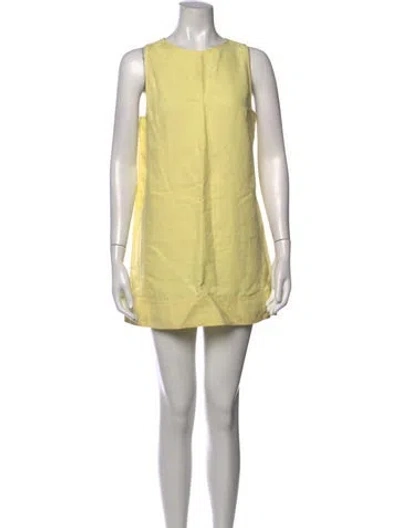 Pre-owned Matteau Crew Neck Mini Dress In Yellow