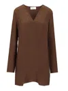 Matteau Deep V Mini Dress Dresses Brown In Brown