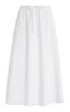 Matteau Drawcord Organic Cotton Maxi Skirt In White