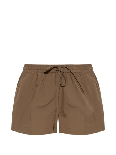 Matteau Drawstring-waist Relaxed Cotton Shorts In Brown