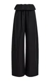 Matteau Exclusive Gathered-waist Cotton-silk Trousers