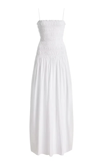 Matteau Exclusive Shirred Cotton Drop-waist Maxi Dress In White