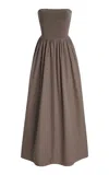 Matteau Exclusive Strapless Knit And Cotton Maxi Dress