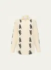 Matteau + Net Sustain Printed Organic Silk Shirt In Fig Leaf