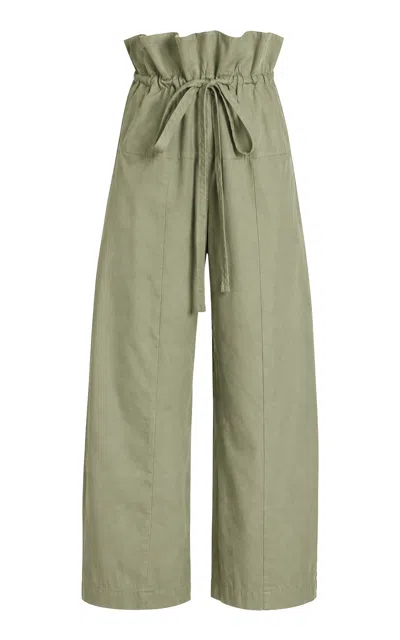 Matteau Fisherman Cotton Drawcord Pants In Green