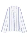 Matteau Fisherman Striped Cotton-blend Gauze Shirt In White