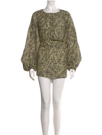 Pre-owned Matteau Floral Print Crew Neck Blouse In Multi