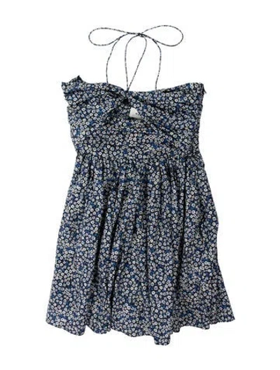 Pre-owned Matteau Floral Print Long Dress In Blue